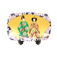 Small Decorative Plate Senmen hina (Small)  (Plate displayed at the Girls' Festival)