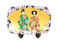 Small Decorative Plate Senmen hina (Small)  (Plate displayed at the Girls' Festival)