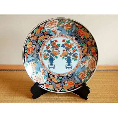 [Made in Japan] Kinran kikuna Ornamental plate(39cm)
