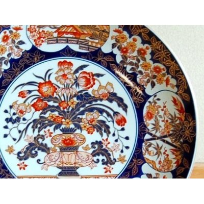 Photo2: Decorative Plate with Stand (30cm) Kinran hanamori