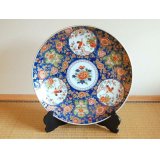 Decorative Plate with Stand (45cm) Kyokusai mokkou tsuru