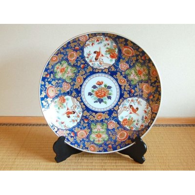 [Made in Japan] Kyokusai mokkou tsuru Ornamental plate(45cm)