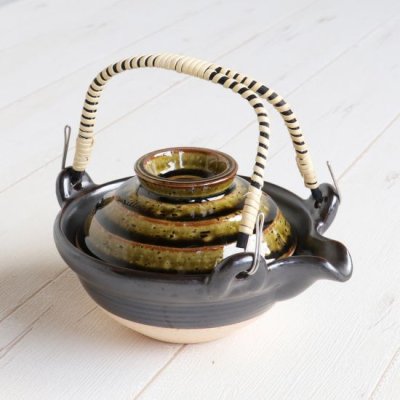 Photo3: Dobin steamer Cha kuro midori oribe