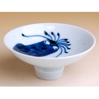 Photo1: Sake Cup Umi no sachi Squid (8.5cm/3.3in)