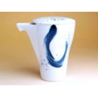 Sake Bottle Tokkuri Ryumon Blue brush