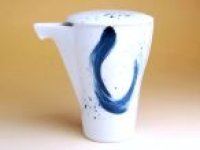 Sake Bottle Tokkuri Ryumon Blue brush