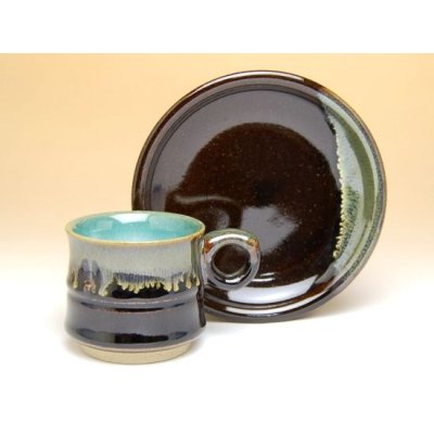 Photo2: Coffee Cup and Saucer Youhen nagashi