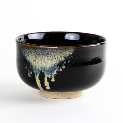 Photo2: Matcha Bowl Shikkoku Black with Wooden Box