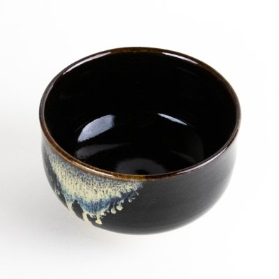 Photo3: Matcha Bowl Shikkoku Black with Wooden Box