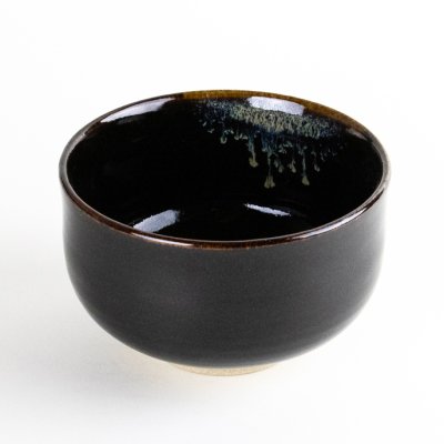 Photo4: Matcha Bowl Shikkoku Black with Wooden Box