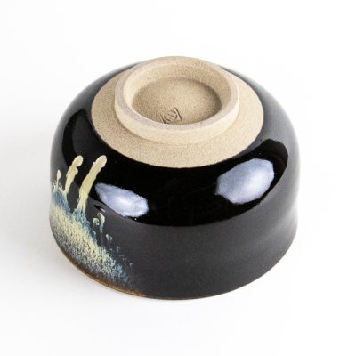 Photo6: Matcha Bowl Shikkoku Black with Wooden Box