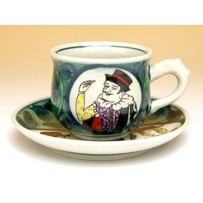 Photo2: Coffee Cup and Saucer Nanbanjin (Green)