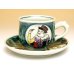 Photo2: Coffee Cup and Saucer Nanbanjin (Green) (2)