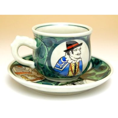Photo3: Coffee Cup and Saucer Nanbanjin (Green)