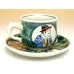 Photo3: Coffee Cup and Saucer Nanbanjin (Green)