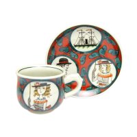 Coffee Cup and Saucer Nanbanjin (Red)