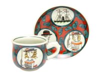 Coffee Cup and Saucer Nanbanjin (Red)