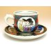 Photo3: Coffee Cup and Saucer Nanbanjin (Red)