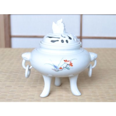 Photo3: Incense Burner Nishiki botan mitsuashi