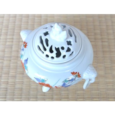 Photo4: Incense Burner Nishiki botan mitsuashi
