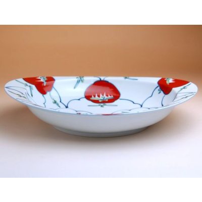 Photo3: Oval dish (26.6cm) Tomato