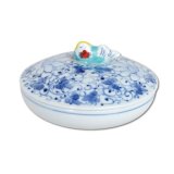 Ashtray with lid Mizudori hana karakusa
