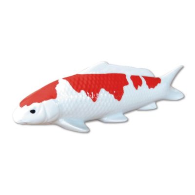 Photo1: Figurine Koi kohaku Carp red and white (30cm/11.8in)