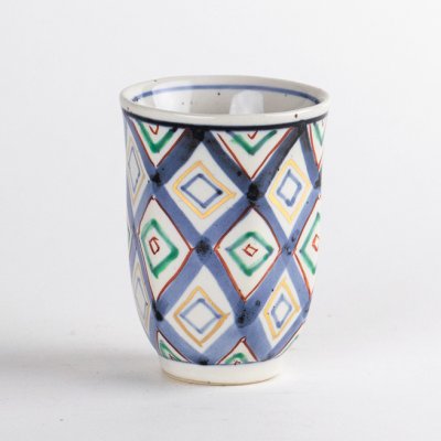 Photo1: Sake Hexagonal Cup Hishi-Mon