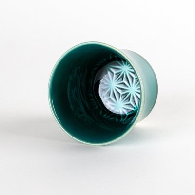 Photo2: Sake Cup Asanoha Green
