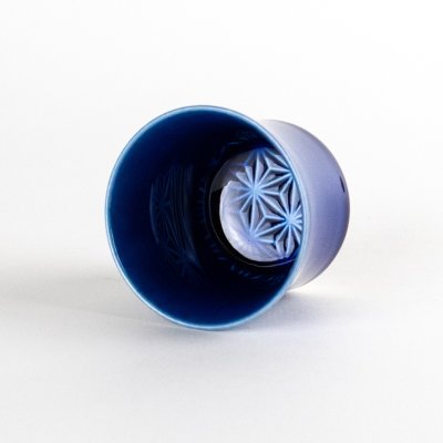 Photo2: Sake Cup Asanoha Ruri Blue