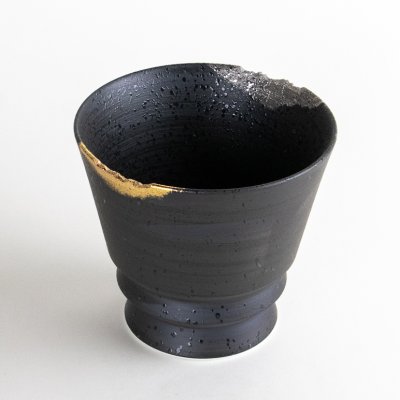 Photo2: Ceramic Rocks Glass Gaku Black
