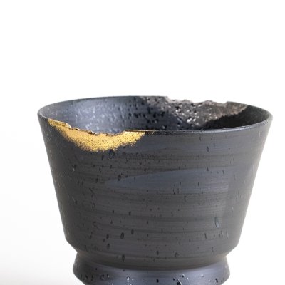 Photo4: Ceramic Rocks Glass Gaku Black