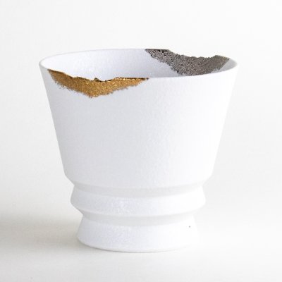 Photo1: Ceramic Rocks Glass Gaku White