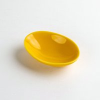 Small Plate Oval mamezara Yellow (7cm/2.7in)
