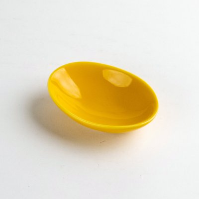 Photo1: Small Plate Oval mamezara Yellow (7cm/2.7in)