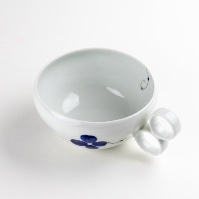 Photo2: Medium Bowl Soup cup sometsuke hanae (15.3cm/6in)