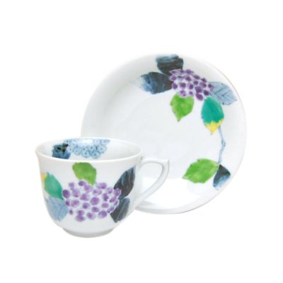 [Made in Japan] Somenishiki Ajisai (hydrangea) Cup and saucer