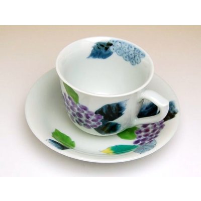 Photo3: Coffee Cup and Saucer Somenishiki Ajisai Hydrangea