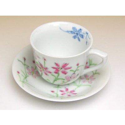 Photo3: Coffee Cup and Saucer Somenishiki cosmos