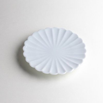 Photo1: Medium Plate Hakuji Kiku gata  (12.2cm/4.8in)