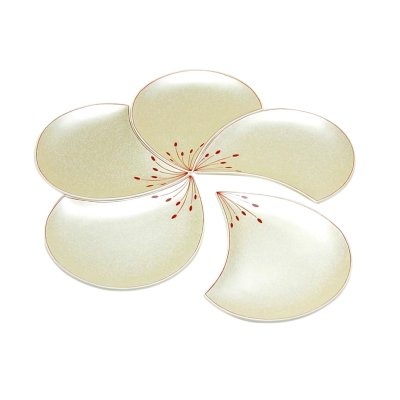 [Made in Japan] Ume hanabira plum (White) Small plates (five pieces of sets)