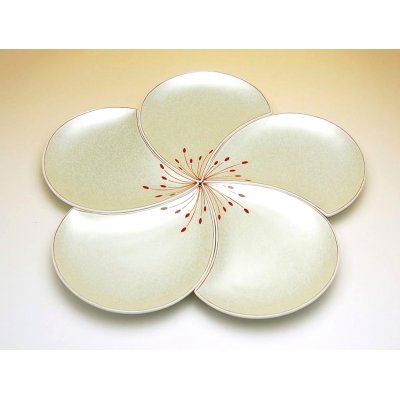 Photo2: Small Plate (five pieces of sets) Ume hanabira plum (White)