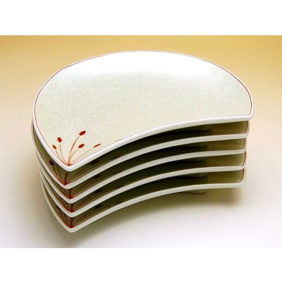 Photo3: Small Plate (five pieces of sets) Ume hanabira plum (White)