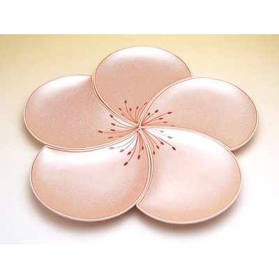 Photo2: Ume hanabira plum (Pink) Small plates (five pieces of sets)