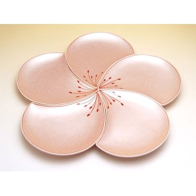 Photo2: Small Plate (five pieces of sets) Ume hanabira plum (Pink)