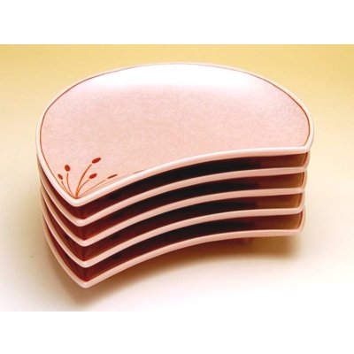 Photo3: Small Plate (five pieces of sets) Ume hanabira plum (Pink)
