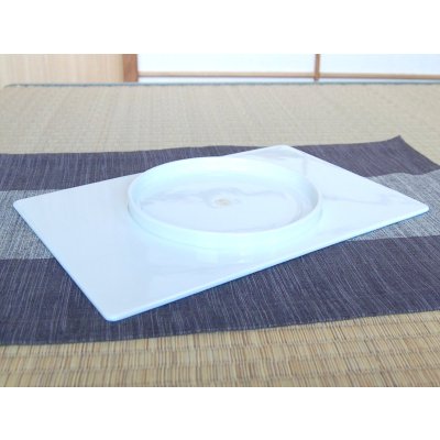 Photo3: Extra Large Rectangle Plate (30cm) Nishiki araiso (Blue)