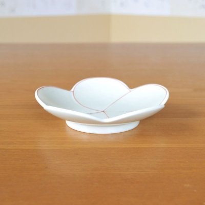 Photo4: Small Plate Koubai White (12cm/4.7in)