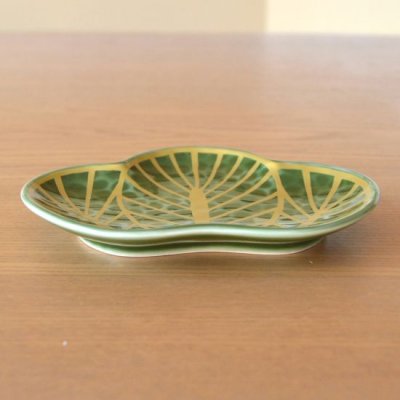 Photo2: Small Plate Sachi matsuba Green (13.4cm/5.2in)