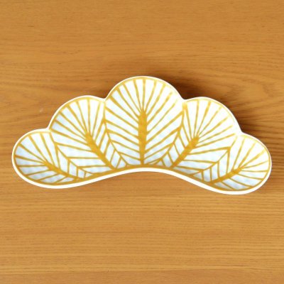 Photo2: Large Plate Sachi matsuba Pine needles White (25cm/9.8in)